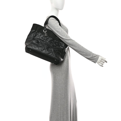 Chanel Coated Canvas Quilted Large Paris Biarritz Tote Black 2 of 10