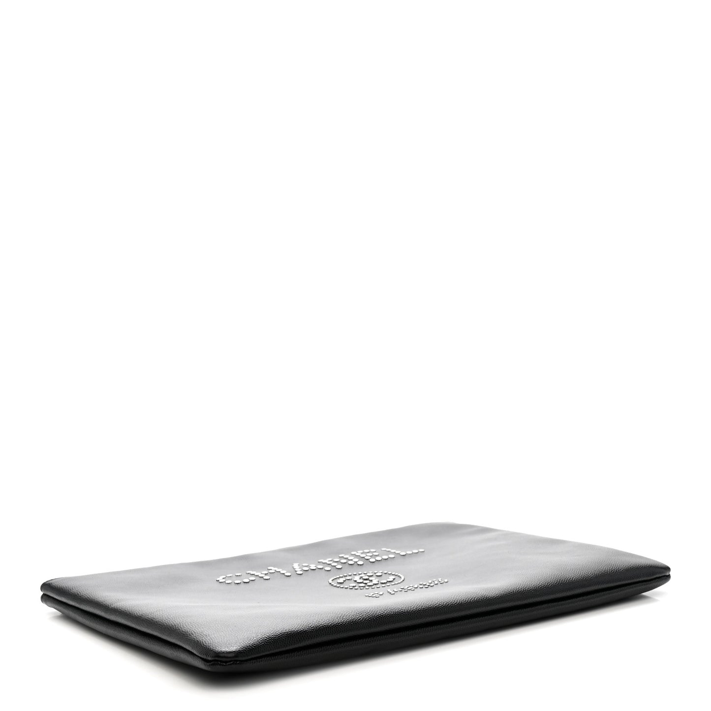 Caviar Studded Medium Deauville Pouch Black