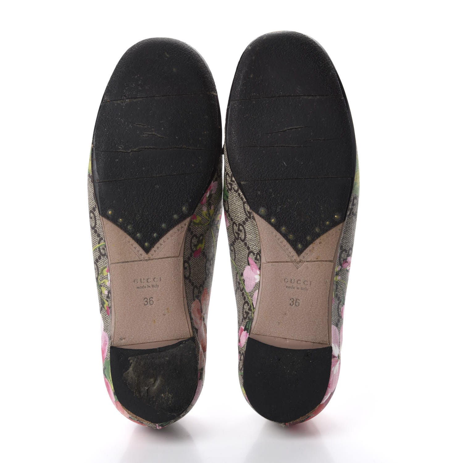 Gucci GG Supreme Monogram Blooms Ballet Flats 36 Beige Multicolor Dry Rose 6 of 12