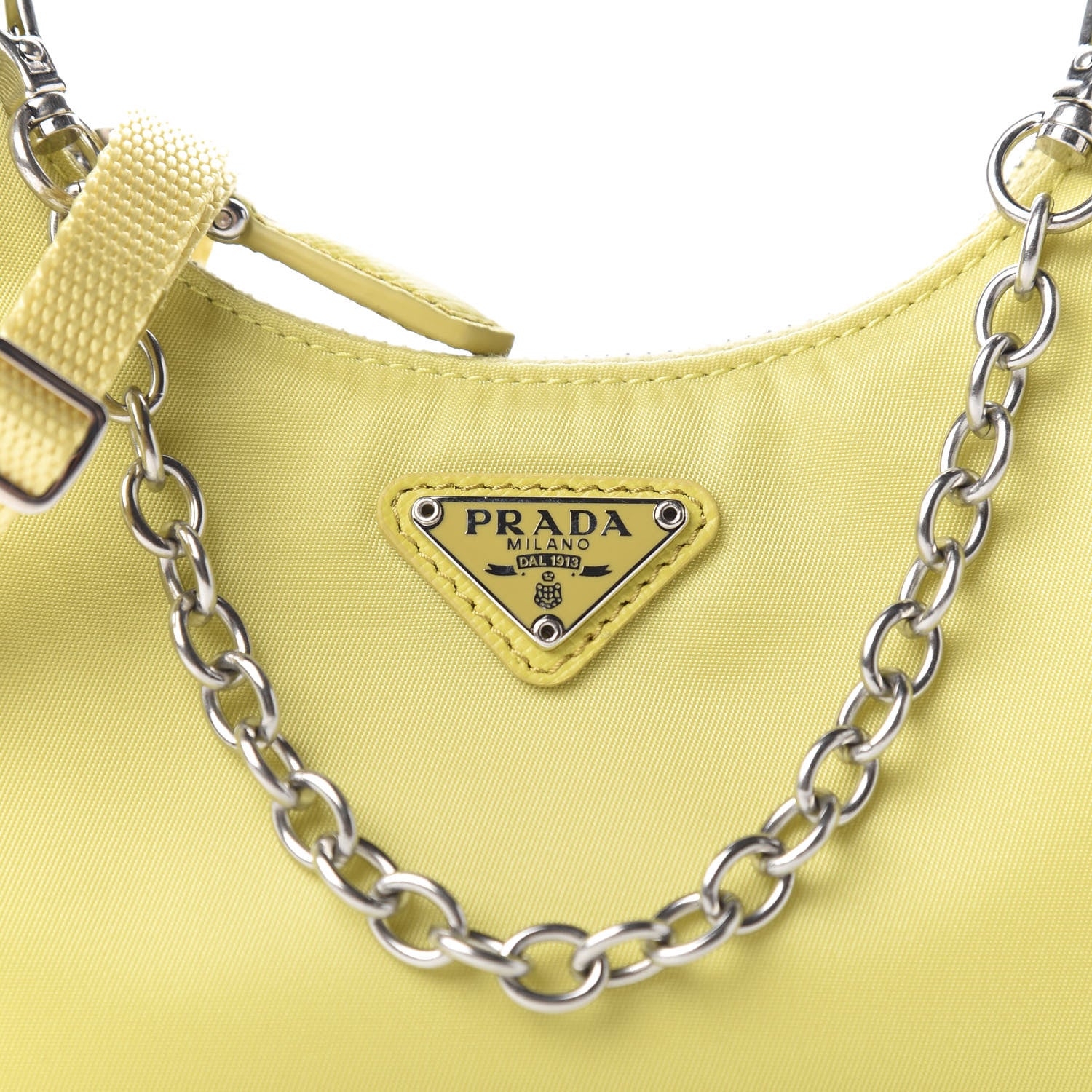 Prada Tessuto Nylon Saffiano Mini Re-Edition 2000 Shoulder Bag Ananas 8 of 9
