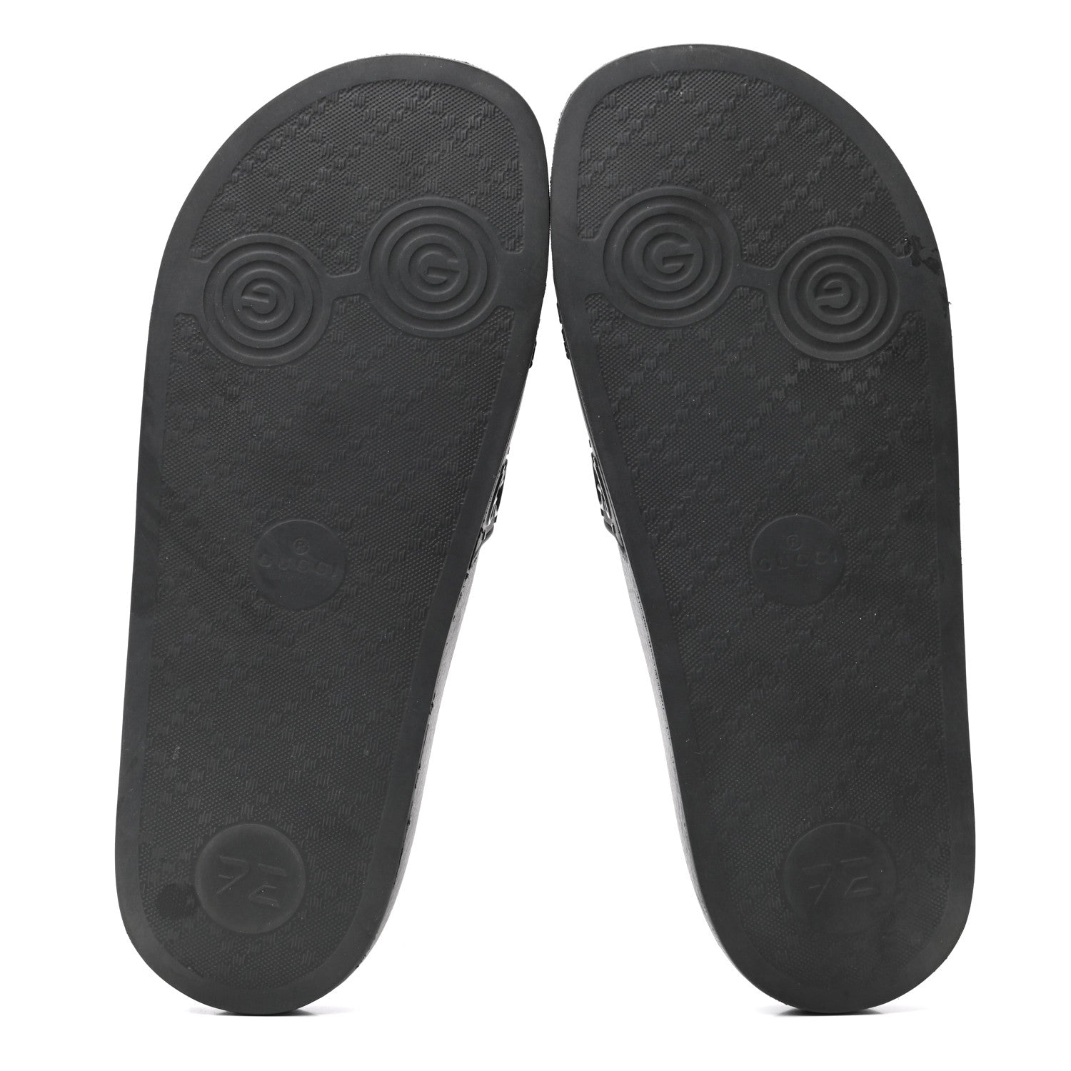 Gucci Rubber GG Monogram Perforated Womens Slide Sandals 40 Black 6 of 7