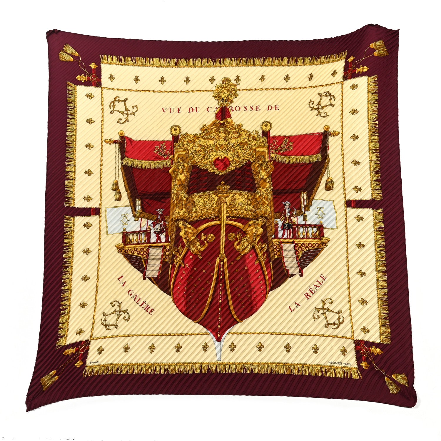 Hermes Silk Vue Du Carosse De La Galere La Reale Plisse Scarf 1 of 5