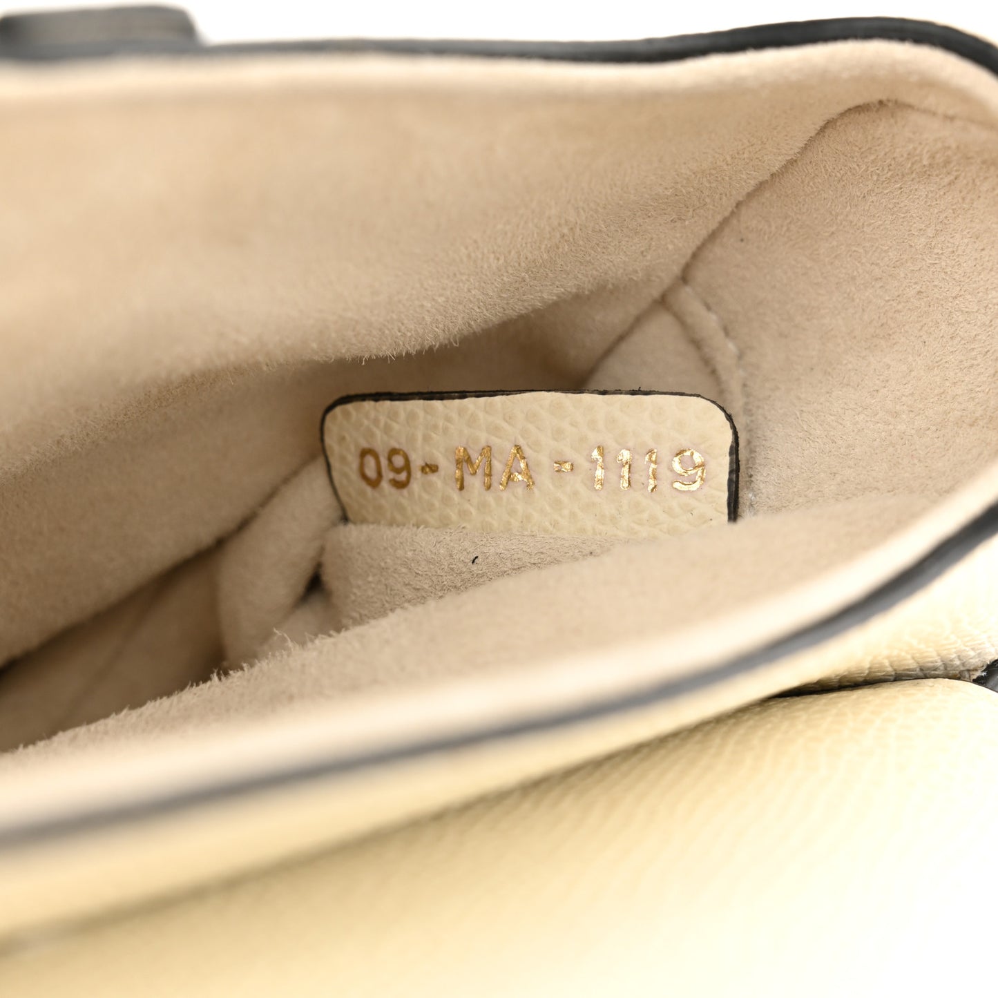 Grained Calfskin Mini Saddle Bag White