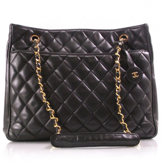 Chanel Dark Green Leather Quilted Tote 1 of 11