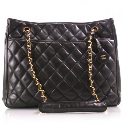 Chanel Dark Green Leather Quilted Tote 1 of 11