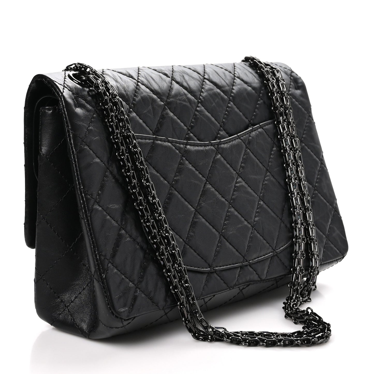 Aged Calfskin Quilted 2.55 Reissue 226 Flap So Black