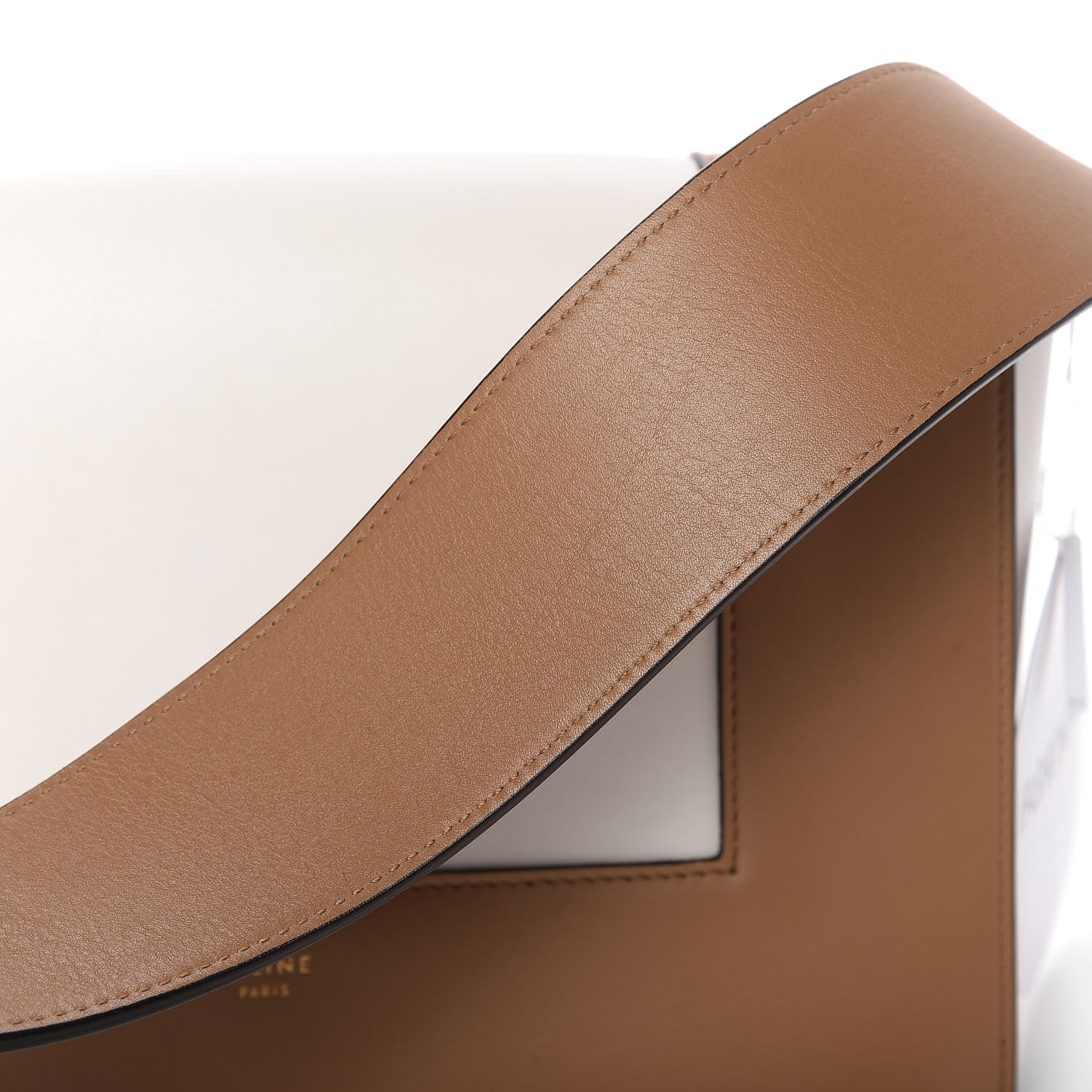 Celine Shiny Smooth Calfskin Medium Frame Shoulder Bag Tan Optic White 15 of 15