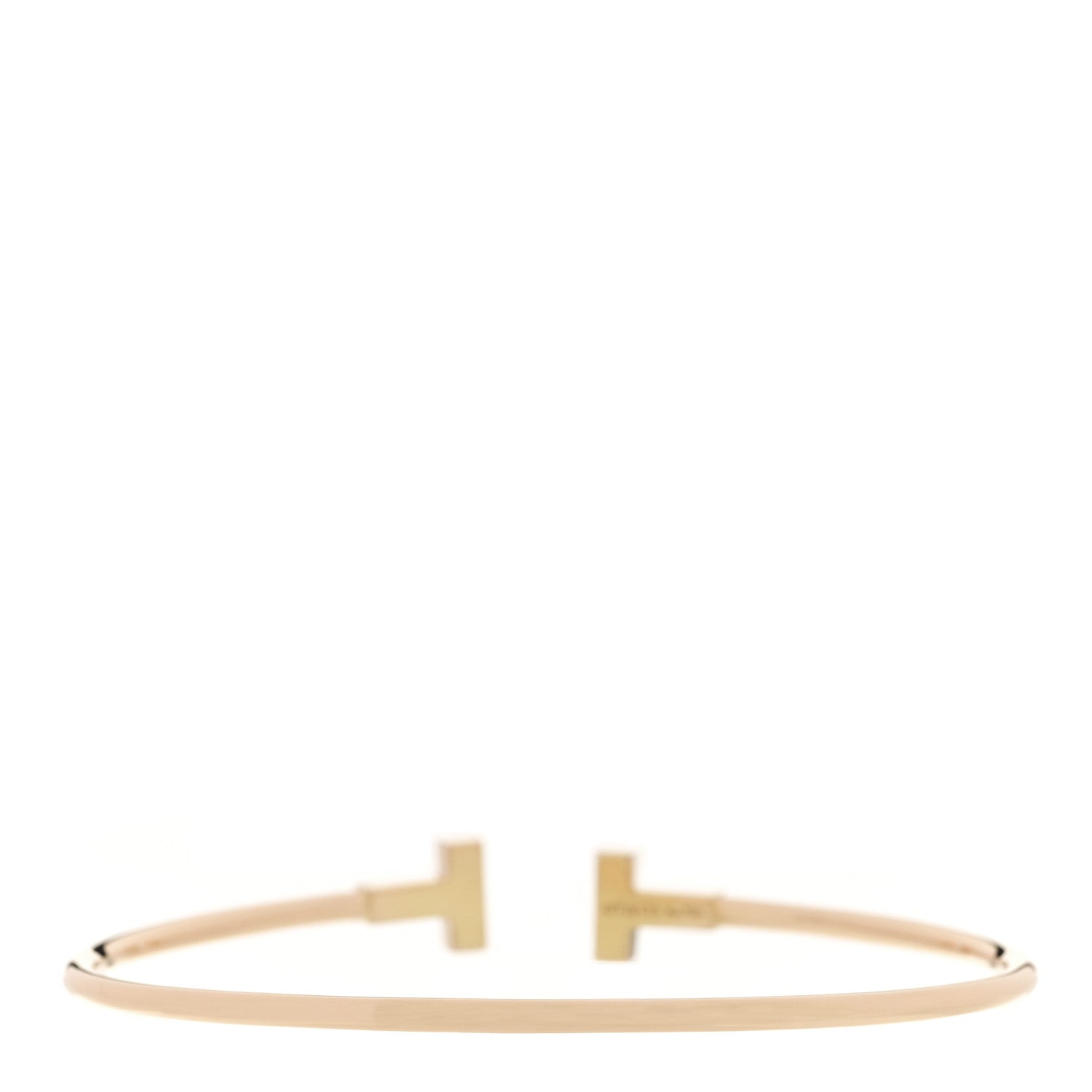 Tiffany 18K Rose Gold Narrow T Wire Bracelet 2 of 3