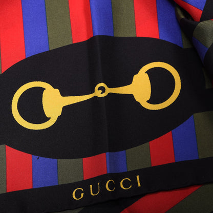 Gucci Silk Baiadera Horsebit Scarf Red 3 of 3