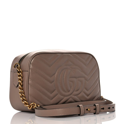 Gucci Calfskin Matelasse Small GG Marmont Chain Shoulder Bag Porcelain Rose 3 of 9
