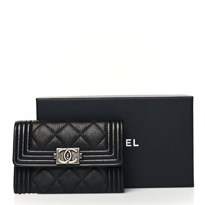 Chanel Caviar Quilted Boy Flap Card Holder Black 12 of 12