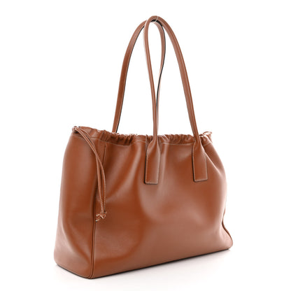 Celine Smooth Calfskin Cuir Triomphe Cabas Drawstring Tan 3 of 11