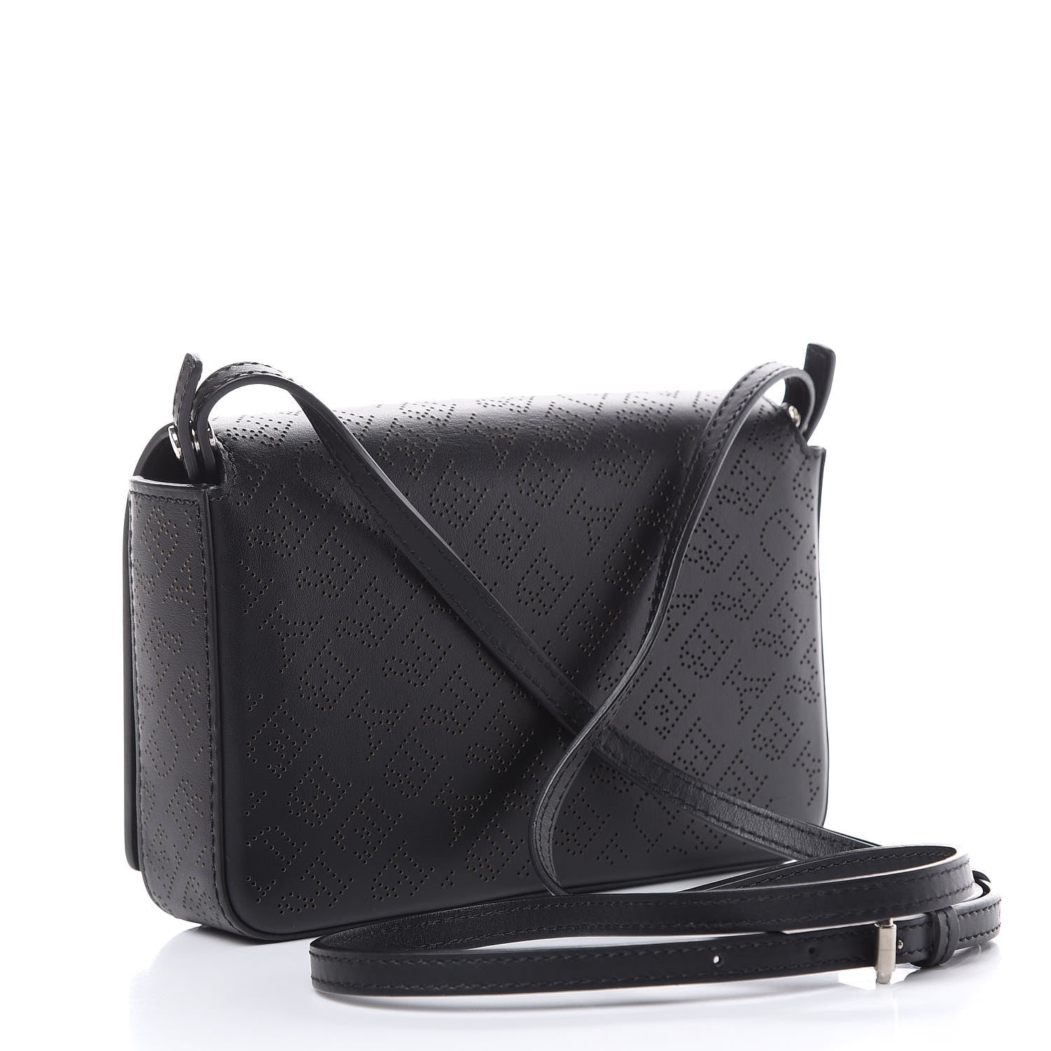 Burberry Calfskin Perforated Logo Hampshire Crossbody Black 4 of 13