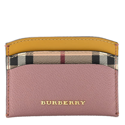 Burberry Soft Grain Calfskin Haymarket Check Izzy Card Case Dusty Pink 1 of 9