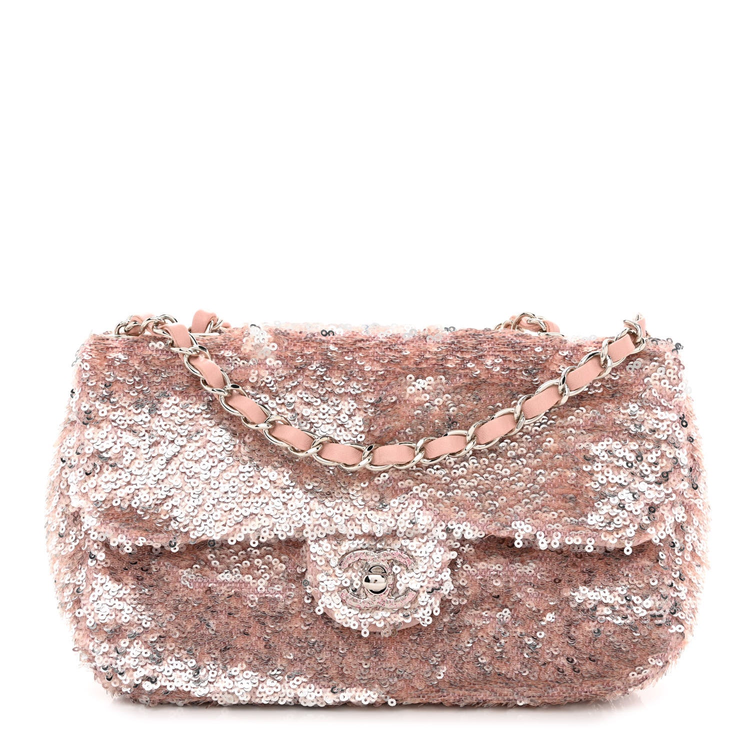 Chanel Sequin Mini Flap Light Pink Silver 1 of 10