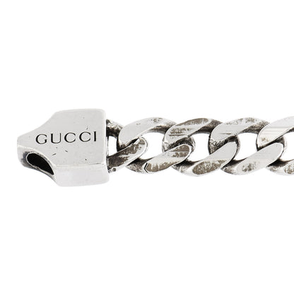 Gucci Sterling Silver Enamel Interlocking G Curb Chain Bracelet Black 5 of 6
