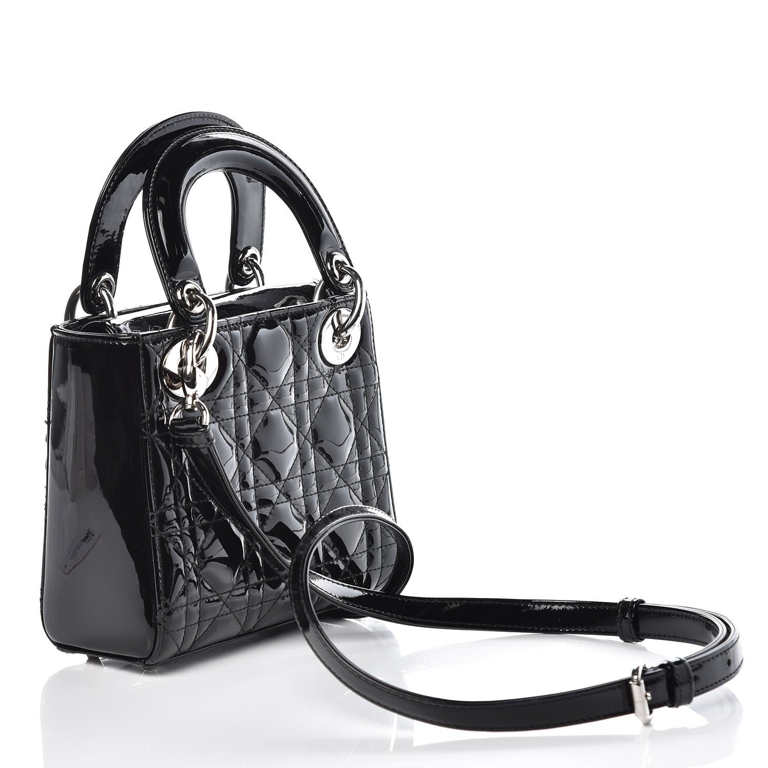 Christian Dior Patent Cannage Mini Lady Dior Black 3 of 8