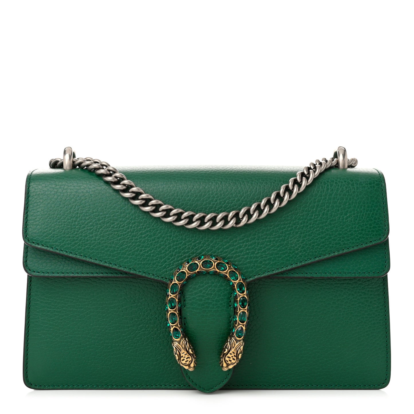 Pebbled Calfskin Small Dionysus Shoulder Bag Emerald