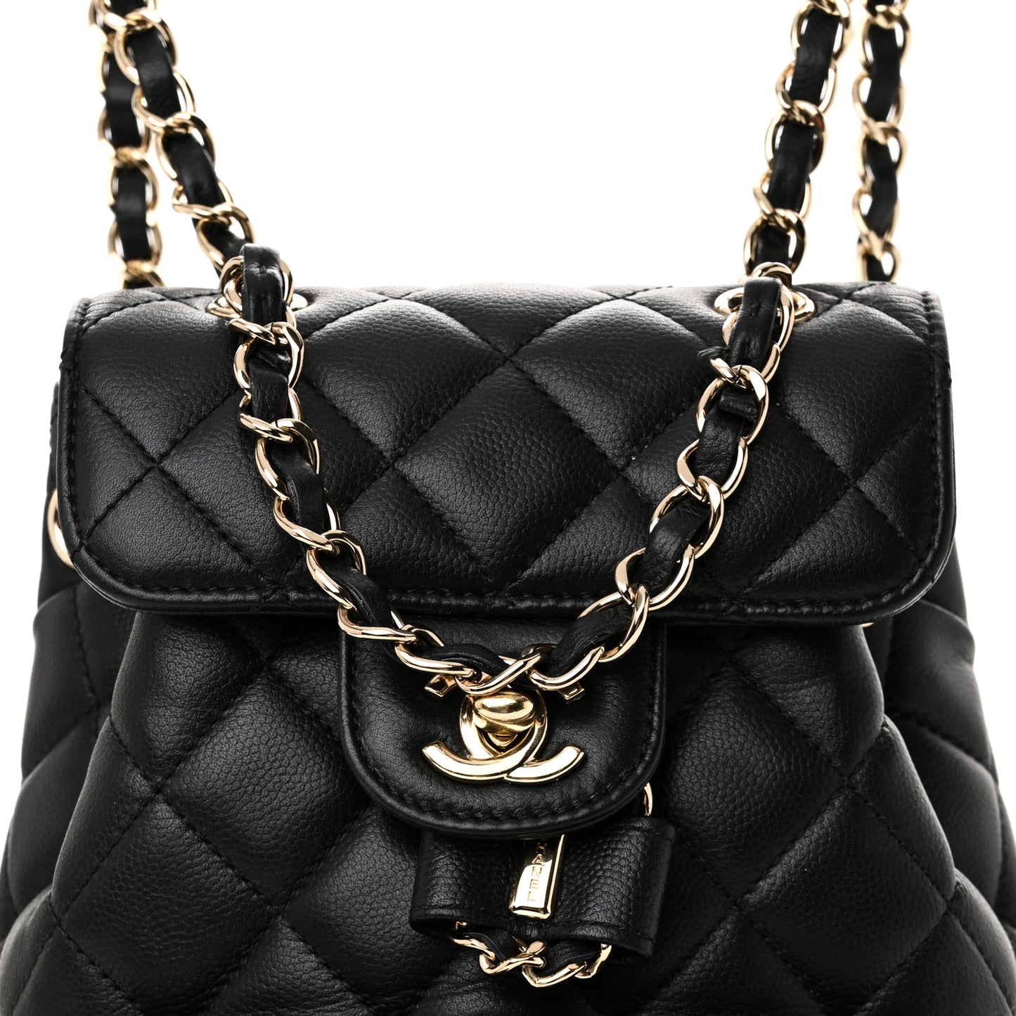 Caviar Quilted Pockets Backpack Black