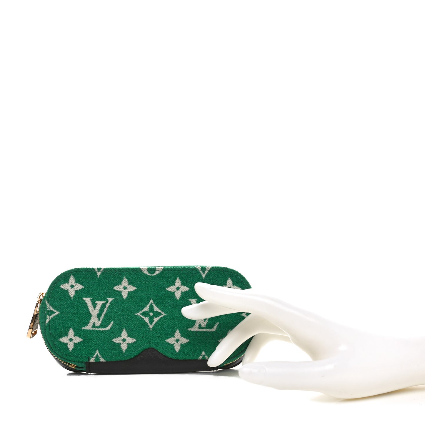 Jacquard Velvet Monogram LV Match Sunglasses Case GM Vert