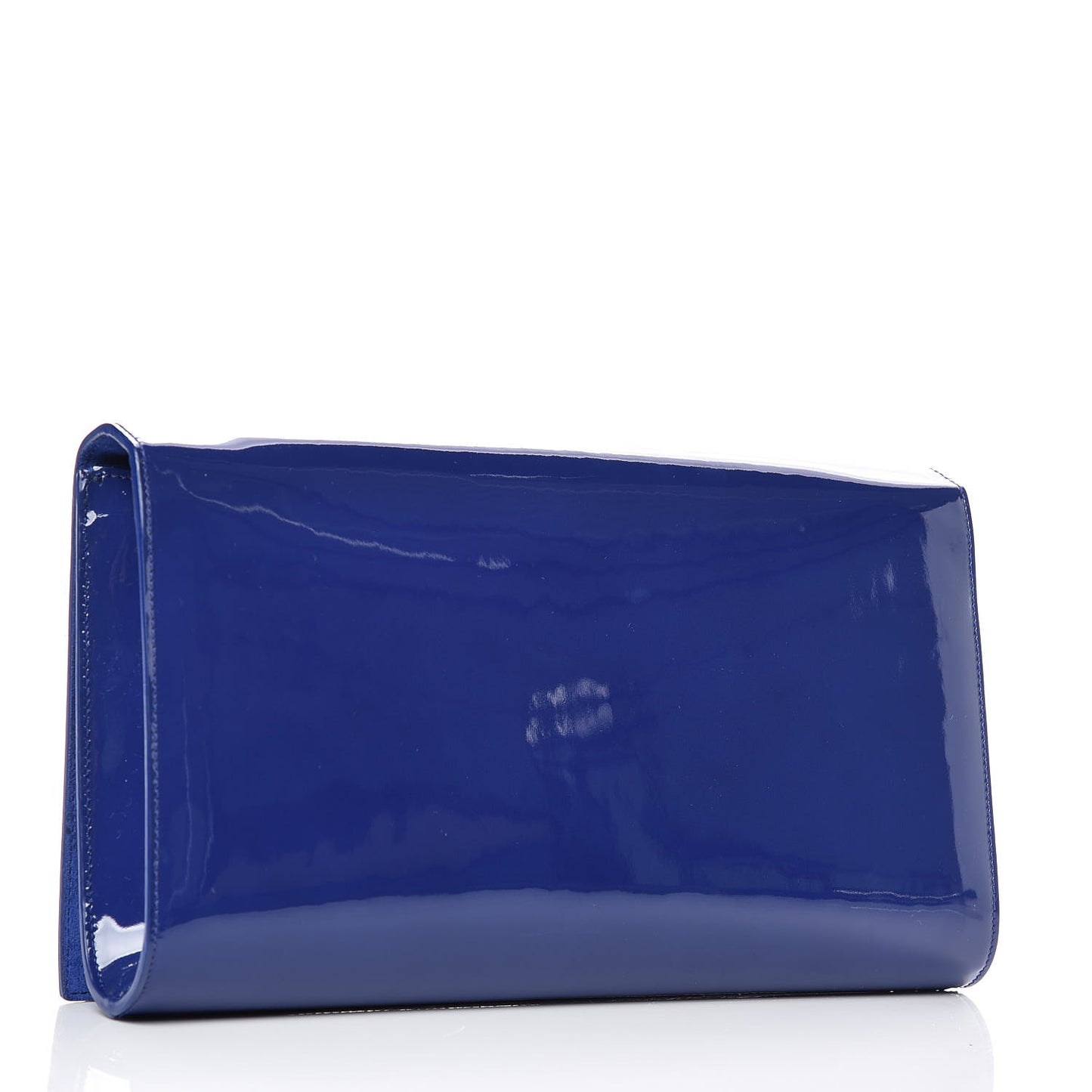 Patent Calfskin Monogram Large Belle De Jour Clutch Royal Blue