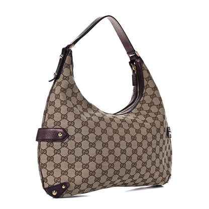 Gucci Metallic Monogram Horsebit Chain Hobo Purple 3 of 11