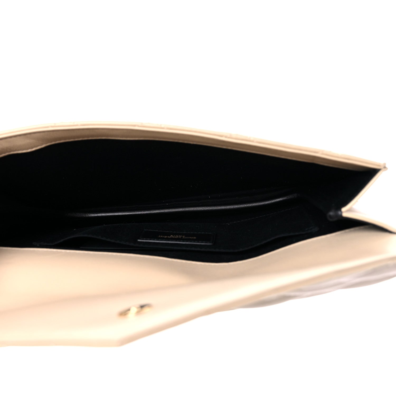 Saint Laurent Lambskin Quilted Envelope Clutch Beige 5 of 11