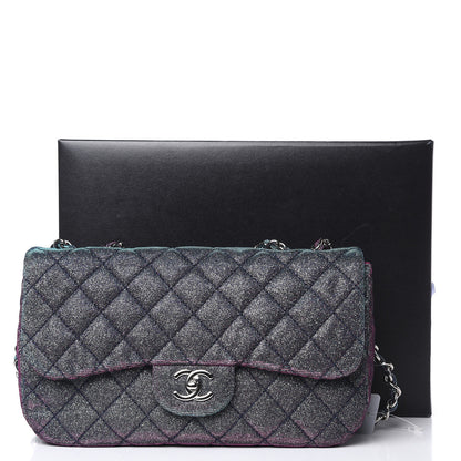 Chanel Iridescent Glitter Fabric Jumbo Single Flap Multicolor 12 of 12