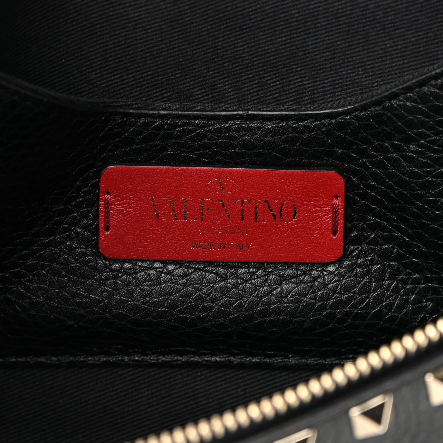 Valentino Garavani Grainy Calfskin Rockstud Belt Bag Black 6 of 9
