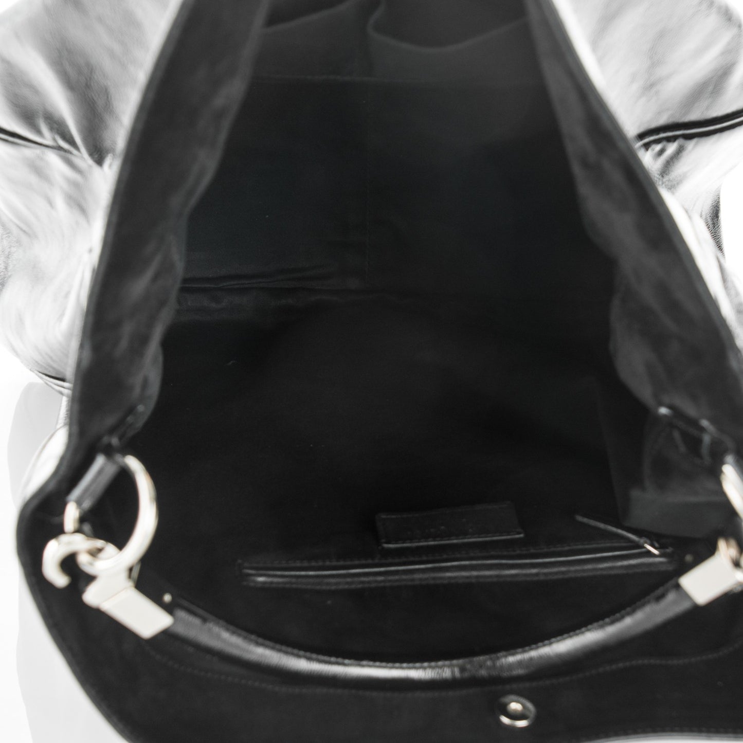 Textured Patent Large Roady Hobo Black