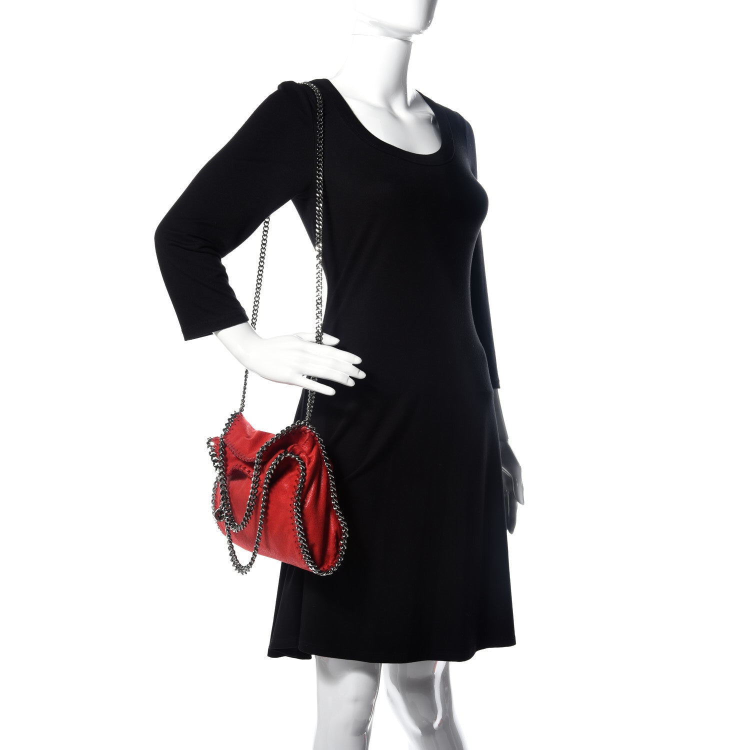 Stella McCartney Shaggy Deer Mini Falabella Fold Over Tote Lipstick 2 of 10