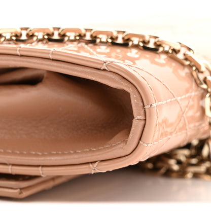 Christian Dior Patent Cannage Lady Dior Rendezvous Wallet On Chain Rose De Vents 11 of 14