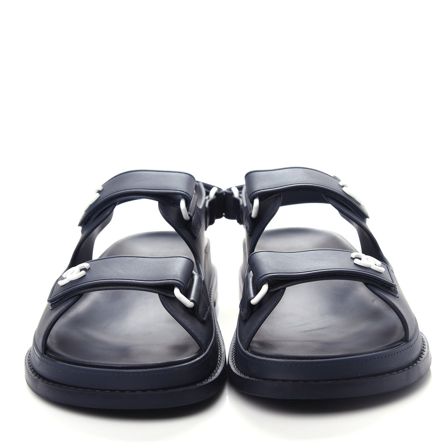 Chanel Rubber CC Dad Sandals 39 Navy 5 of 11