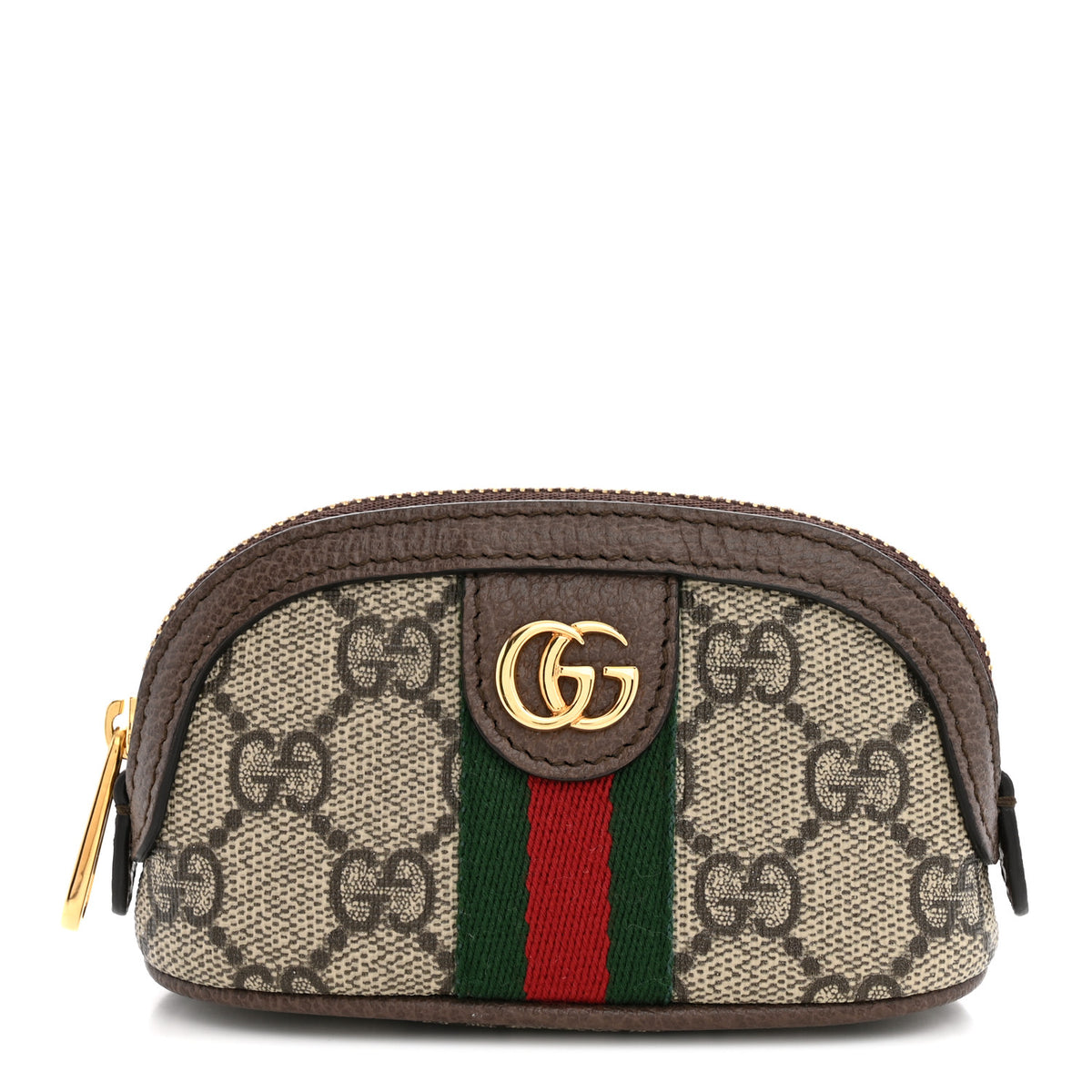 Gucci GG Supreme Monogram Web Ophidia Dome Key Pouch Beige New Acero 1 of 8