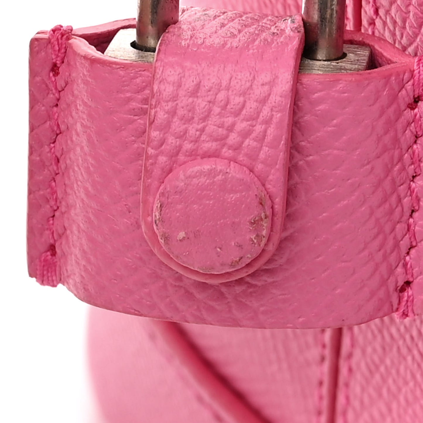 Signature Grained Calfskin Logo M Ville Top Handle Bag Rose Bubblegum Black
