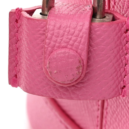 Balenciaga Signature Grained Calfskin Logo M Ville Top Handle Bag Rose Bubblegum Black 16 of 18