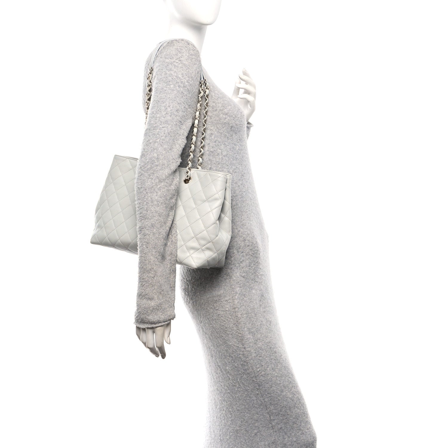 Chanel Caviar Quilted Shopping Tote Light Green 2 of 14