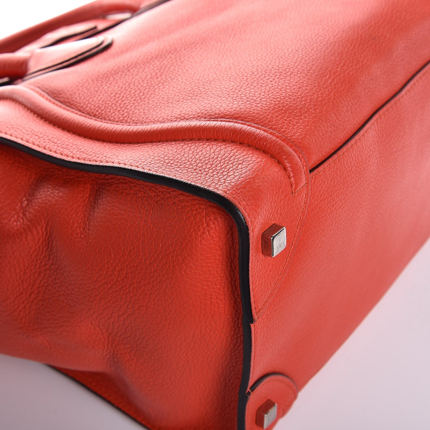 Drummed Calfskin Mini Luggage Vermillion