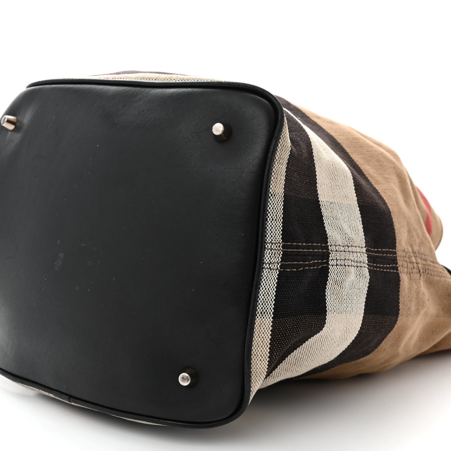 Burberry Canvas Mega Check Medium Ashby Hobo Black 12 of 22