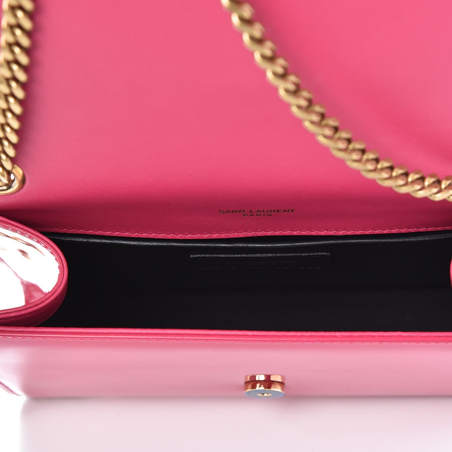 Saint Laurent Patent Small Monogram Kate Satchel Pink 5 of 7