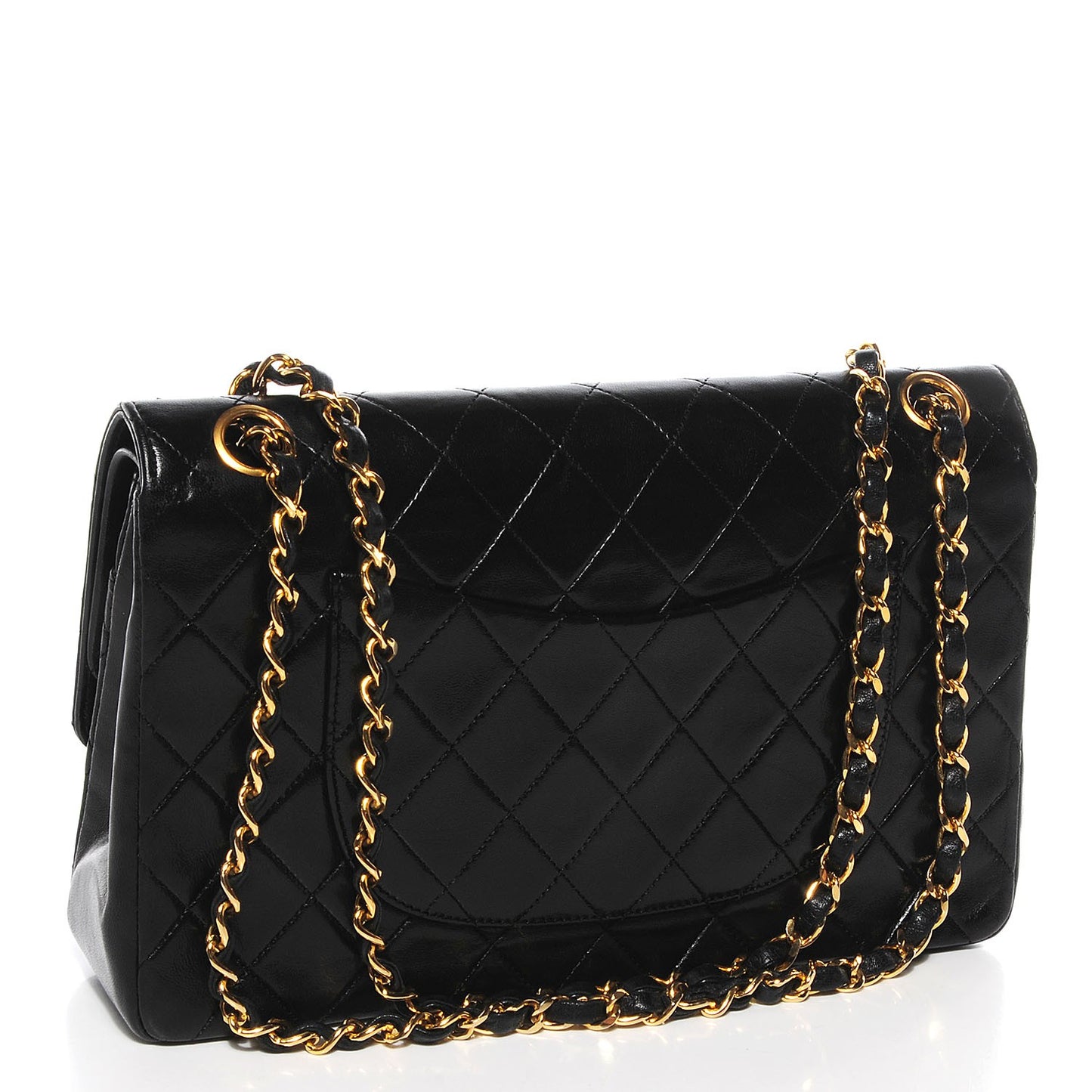 Lambskin Medium Double Flap Black