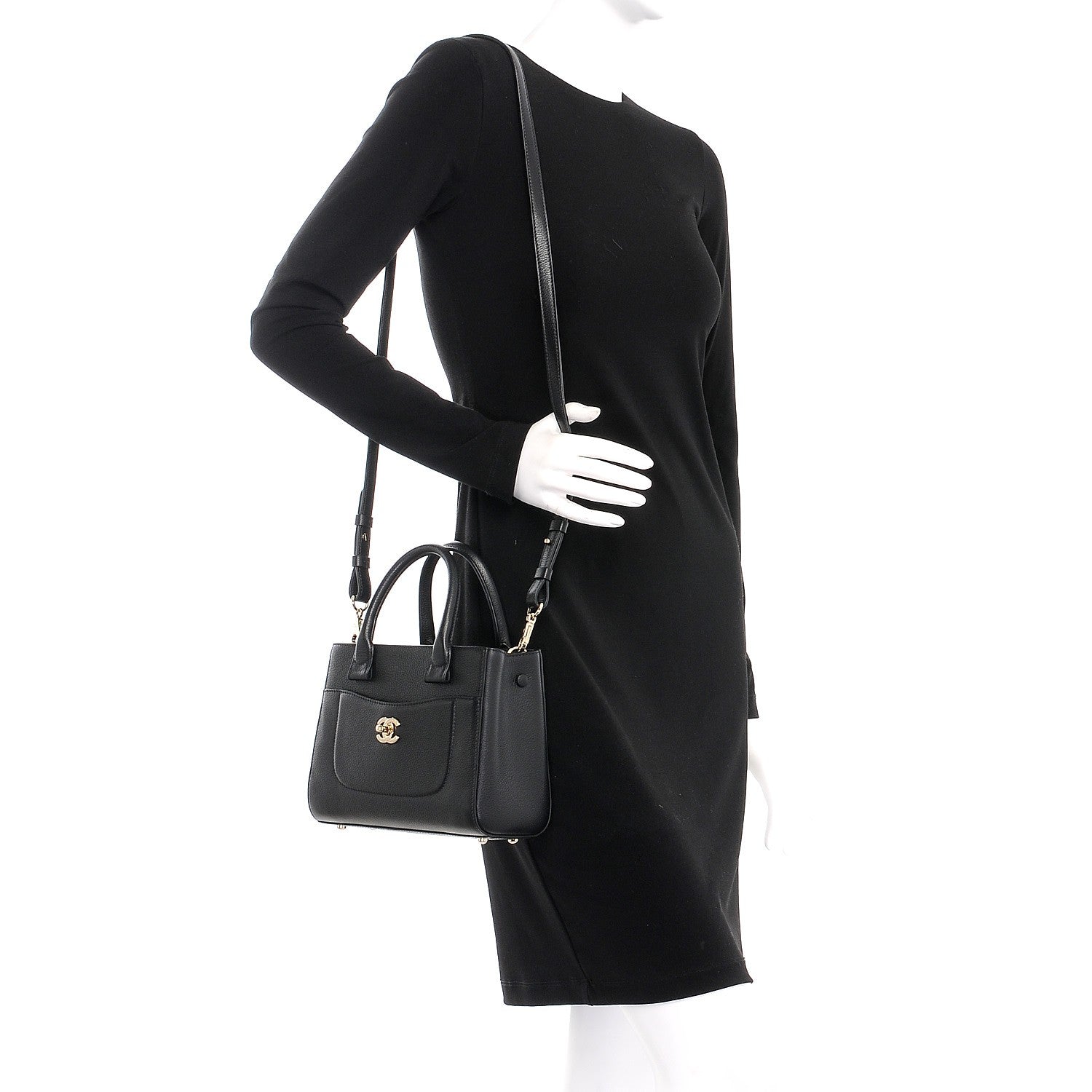 Chanel Grained Calfskin Mini Neo Executive Shopper Tote Black 2 of 8