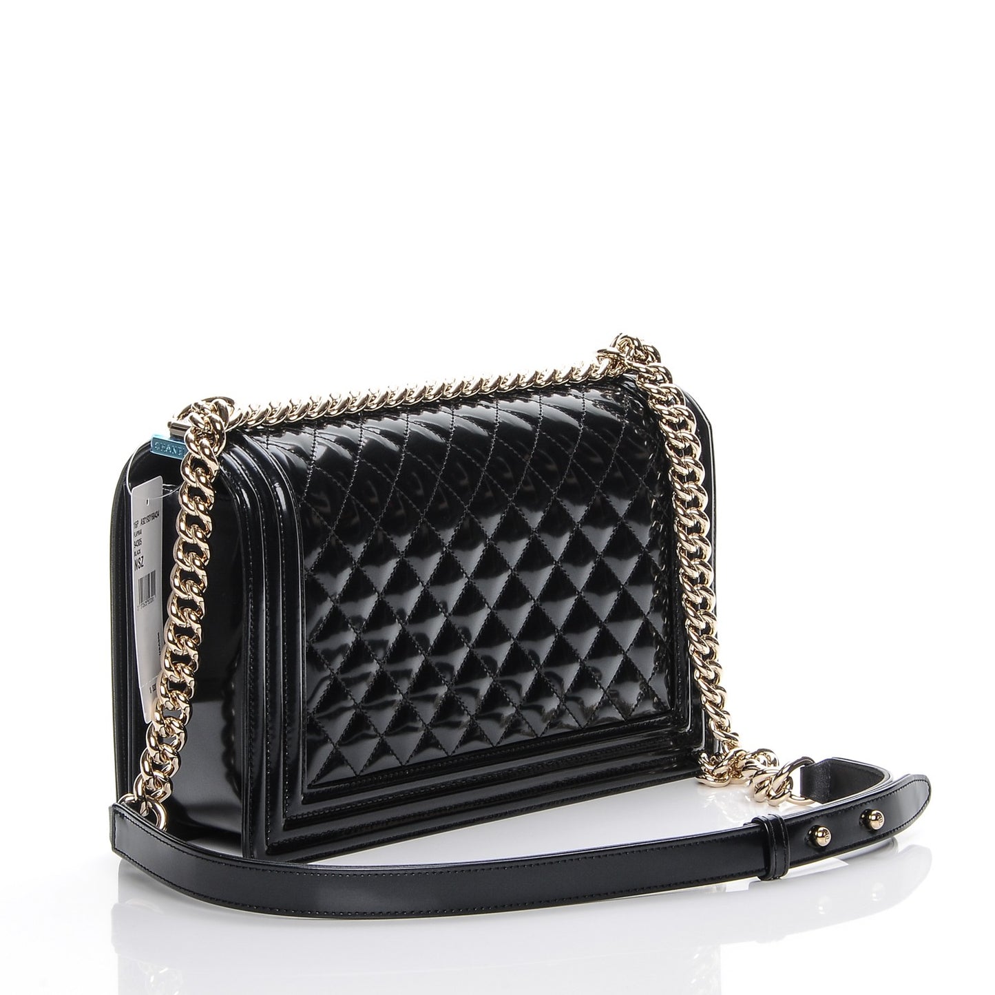 Iridescent Calfskin Quilted New Medium Boy Flap Black