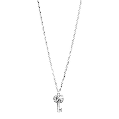 Gucci Sterling Silver Double G Key Pendant Necklace 1 of 4