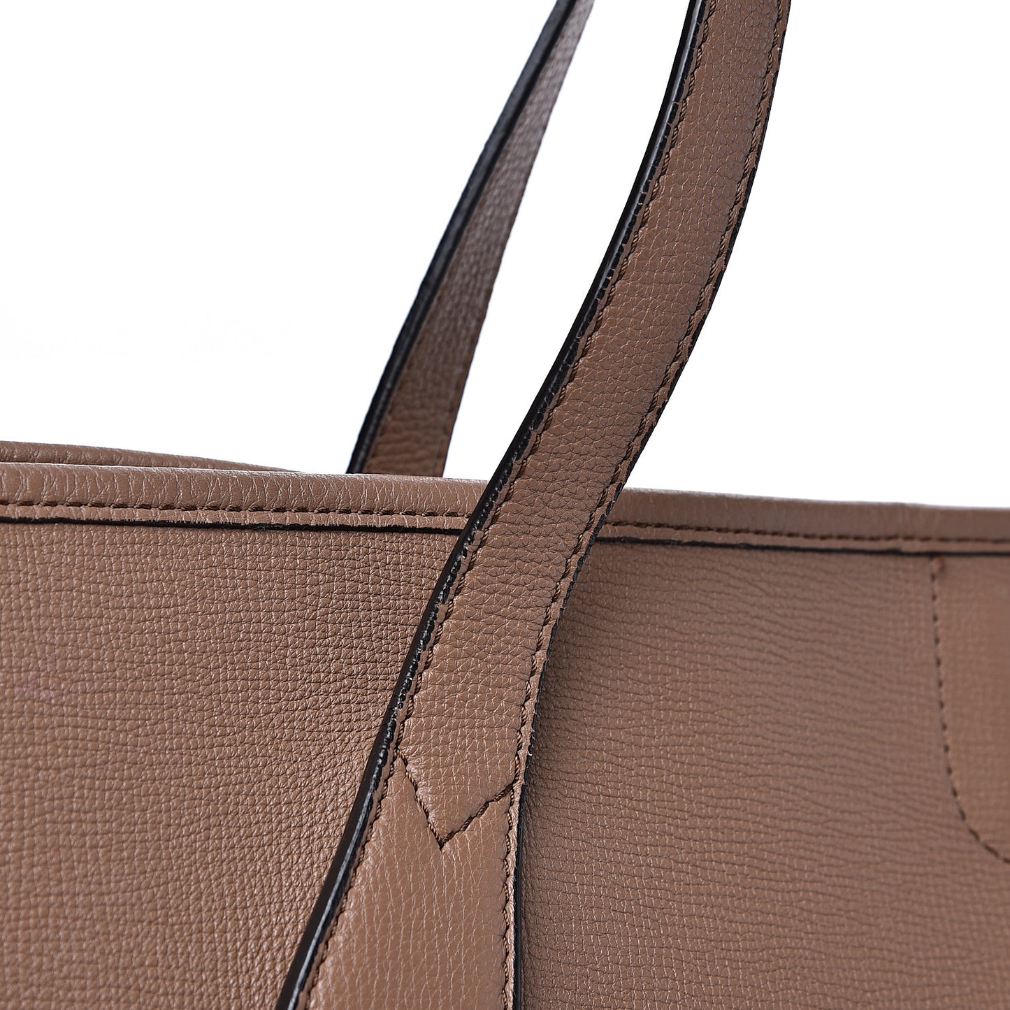 Grainy Calfskin Medium Honeybrook Tote Dark Sand