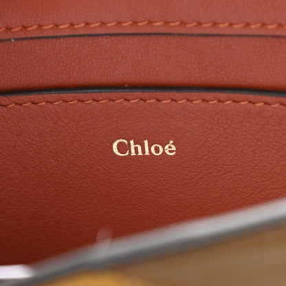 Chloe Calfskin Patchwork Alphabet Clutch On Chain Sepia Brown 6 of 10