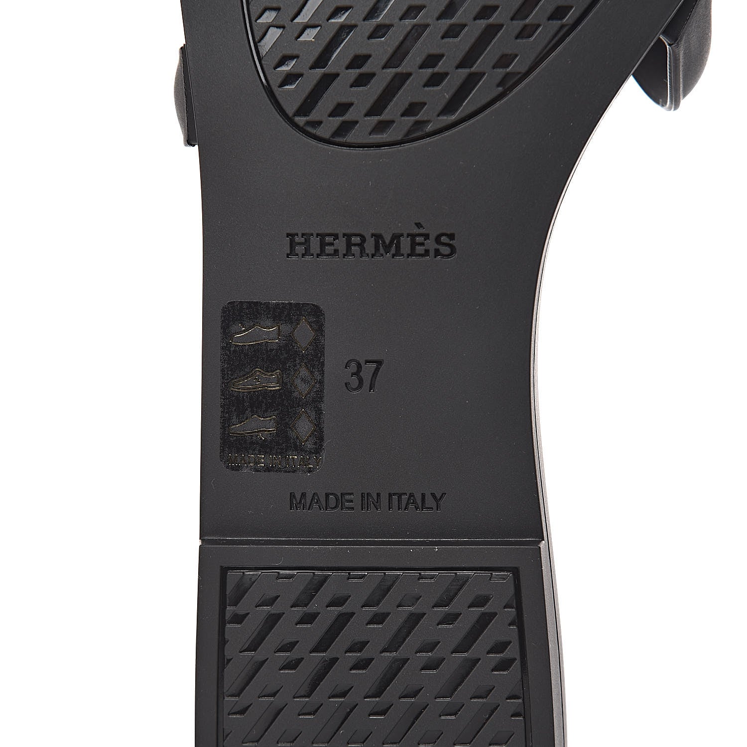 Hermes Rubber Aloha Sandals 37 Black 6 of 8