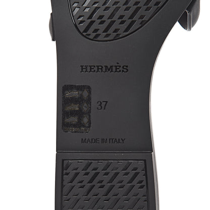 Hermes Rubber Aloha Sandals 37 Black 6 of 8