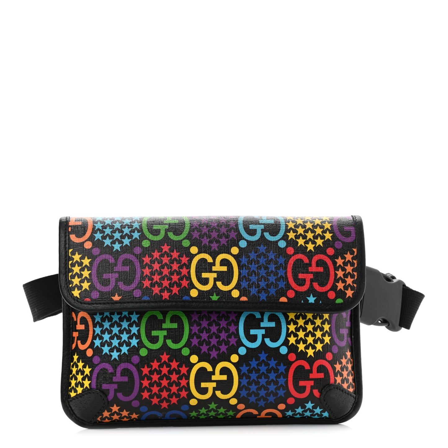 GG Supreme Monogram Psychedelic Slim Belt Bag Black