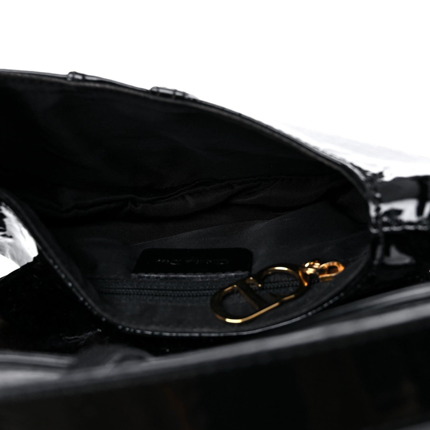 Christian Dior Patent Monogram Mini Saddle Bag Black 5 of 19